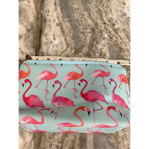 Makeup Bag Blue Flamingos #pouch #tropical - Picture 2 of 3